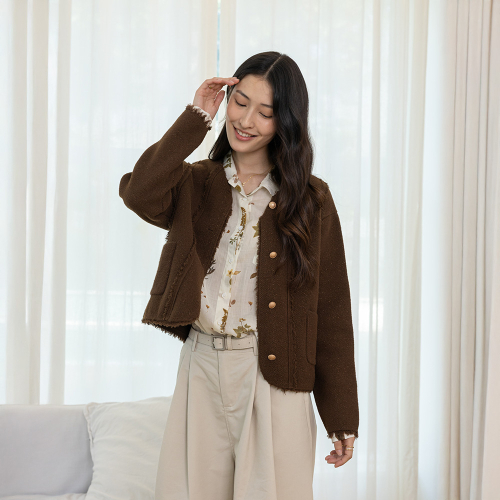 LS_Round button knit jacket_3color