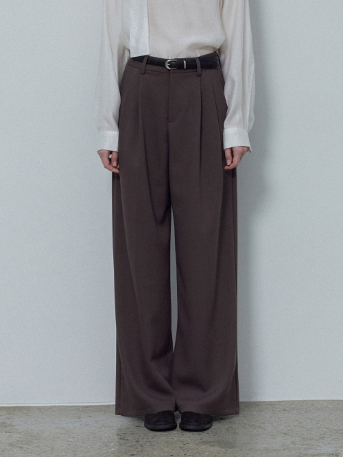 Фирменные осенние слаксы с двумя защипами, Brown