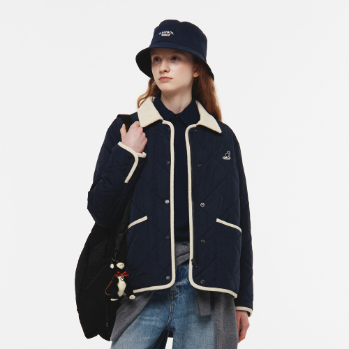 Женская вельветовая куртка с воротником 8556 Navy