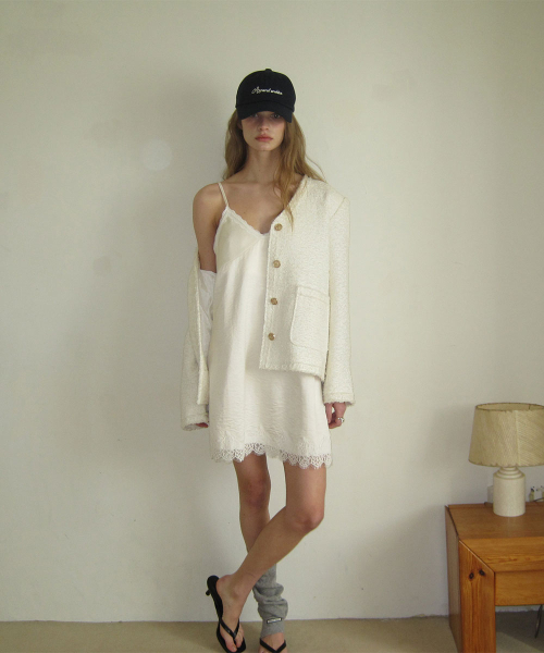 Cuv tweed jacket_Ivory