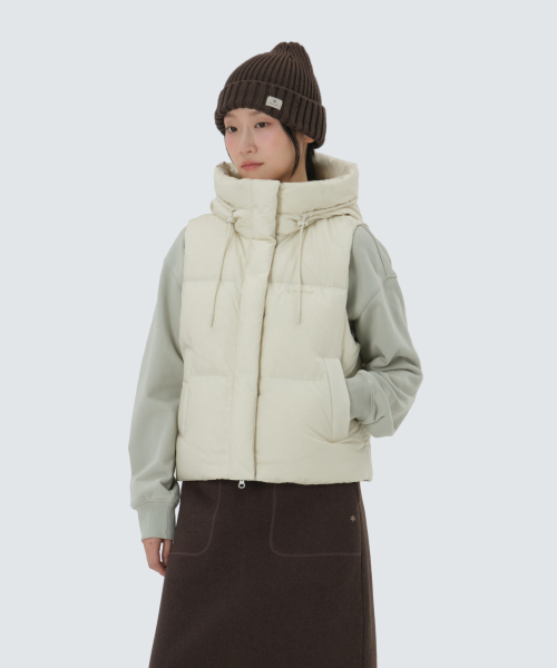 Женский пуховый жилет с капюшоном (S25WWFDV21) Sand Beige