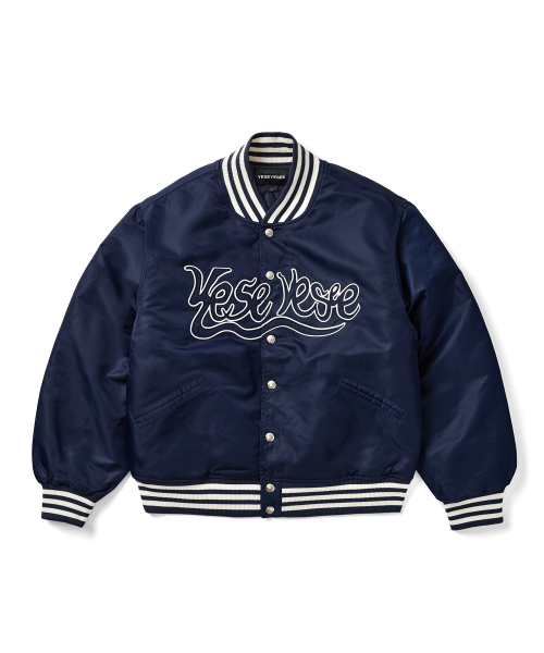 Y.E.S Snail Logo Stadium Jacket Navy