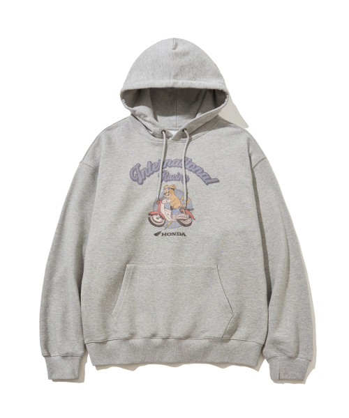 Vintage Riding Bear Hoodie Gray