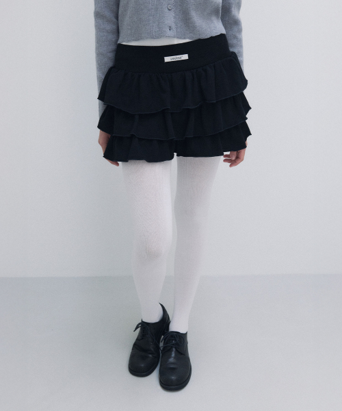 NUBASIC FRILL MINI SKIRT BLACK