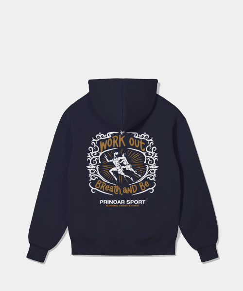 Худи на молнии Running Crew (с начесом на выбор) - Navy