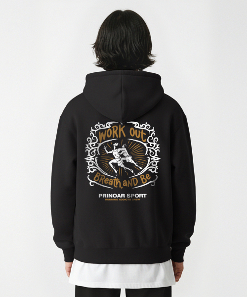 Худи на молнии Running Crew (с начесом на выбор), Black