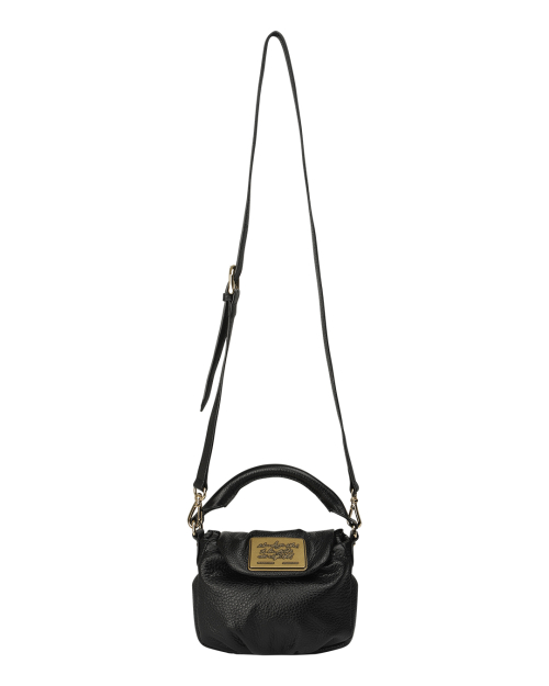 METAL LOGO LEATHER MINIBAG (BLACK)