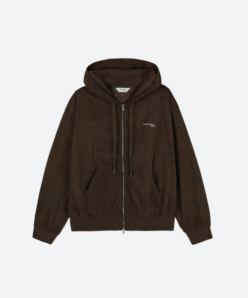 M.C UNISEX, Corduroy Hood zip-up / Brown