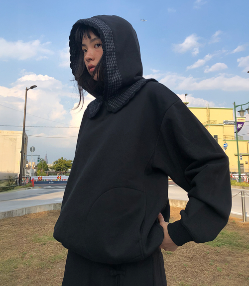 FFATS ROUND COLLAR HOODIE_BLACK(NG2FFUM410A)