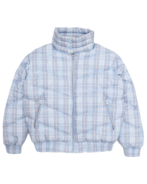 CHECK DUCK DOWN JACKET (SKY BLUE)
