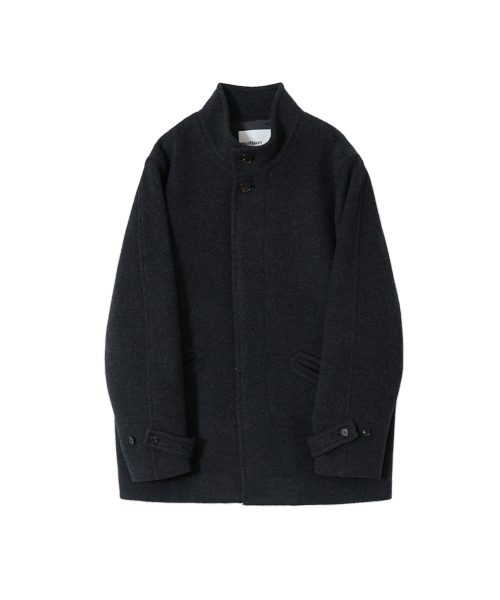 Baron Wool Half Coat Dark Navy