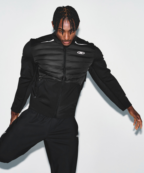 BRN HYBRID PADDED MUSCLE FIT JACKET [BLACK]