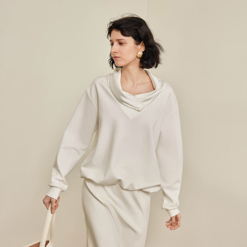 YY_Spliced mesh french sweatshirt