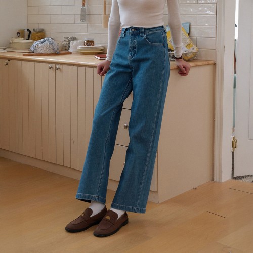 SR_Fit stretch wide-leg pants_2color