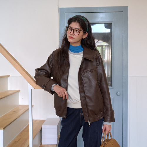 SR_Silhouette short leather jacket