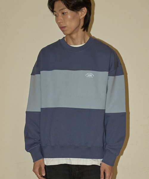 Свитшот с круглым вырезом NO.123 Block (Blue)