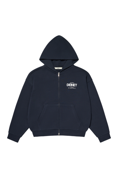 LOST IN SYDNEY ZIP-UP HOODIE IN NAVY