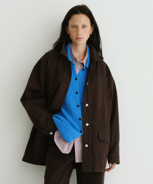Denim utility jacket Cocoa brown