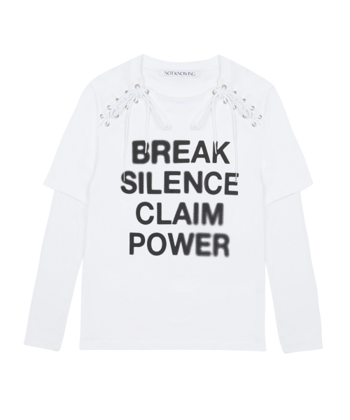 Layered Slogan Top (WHITE)