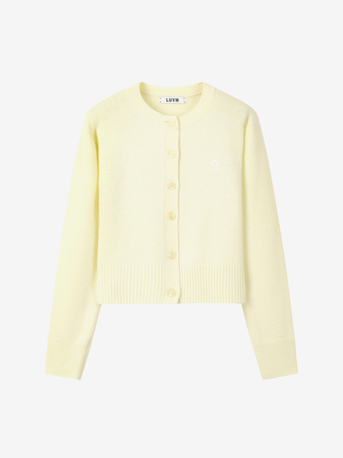 CROPPED CLASSIC CARDIGAN_LIGHT YELLOW