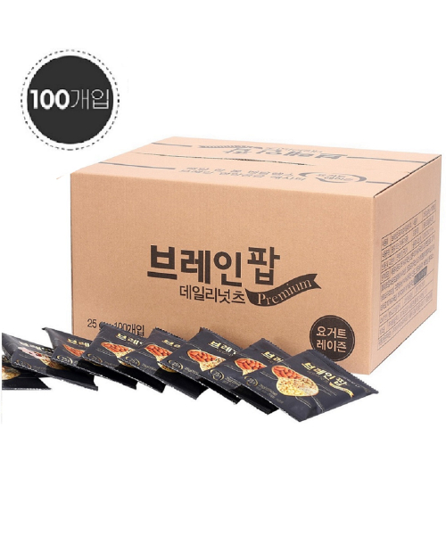황칠가 브레인팝 데일리넛츠 요거트 개별포장 하루견과 직장인간식 학생간식 25g x 100입