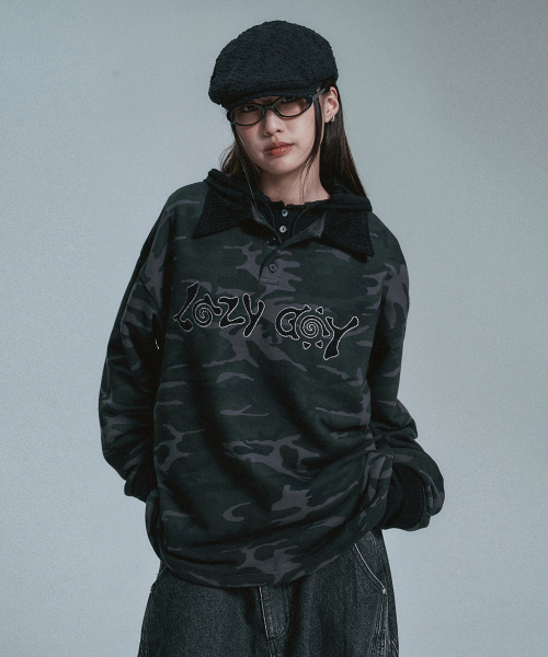 Регби футболка с аппликацией camo - Black