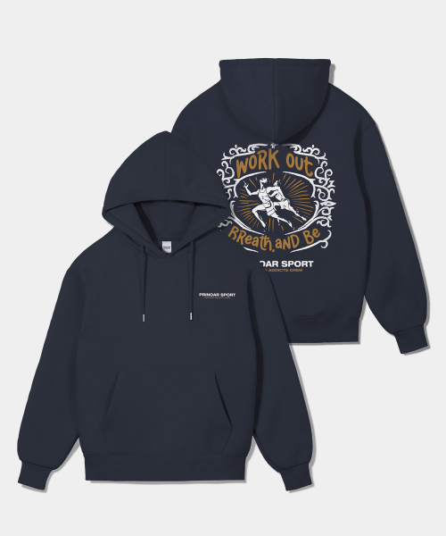 Худи с начесом Running Crew-Navy