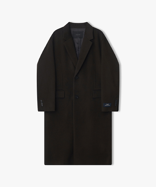 Пальто макси semi-overfit из кашемира LLW21696 dark brown