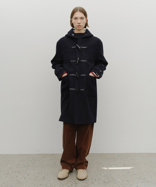 LONG DUFFLE COAT dark navy