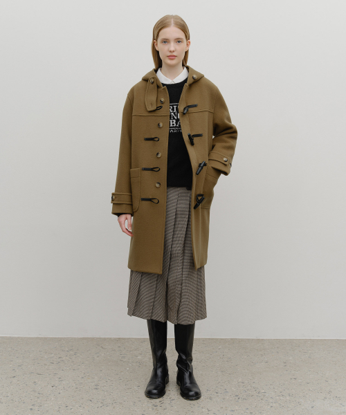 LONG DUFFLE COAT camel