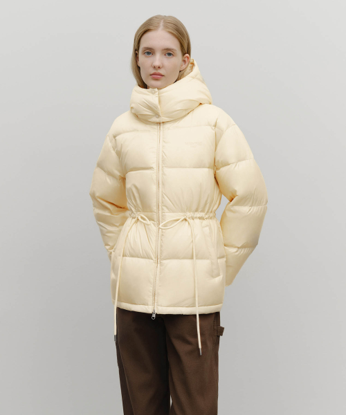 W WAIST STRING MID DOWN JACKET light beige