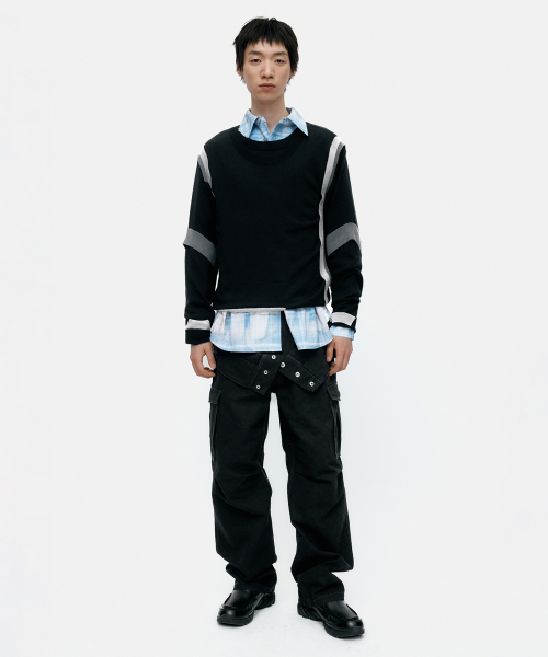 앤더슨벨(ADSB ANDERSSON BELL) LAYERED CREWNECK SWEATER atb1334m(BLACK ...