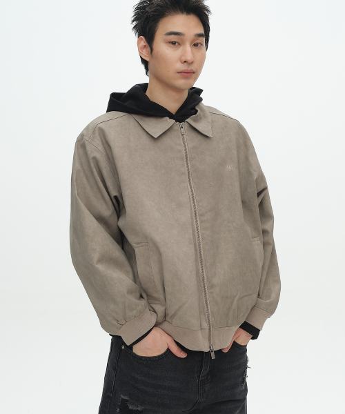 Vintage Washed Cotton воротник-молния блузон рабочая куртка — 2 цвета