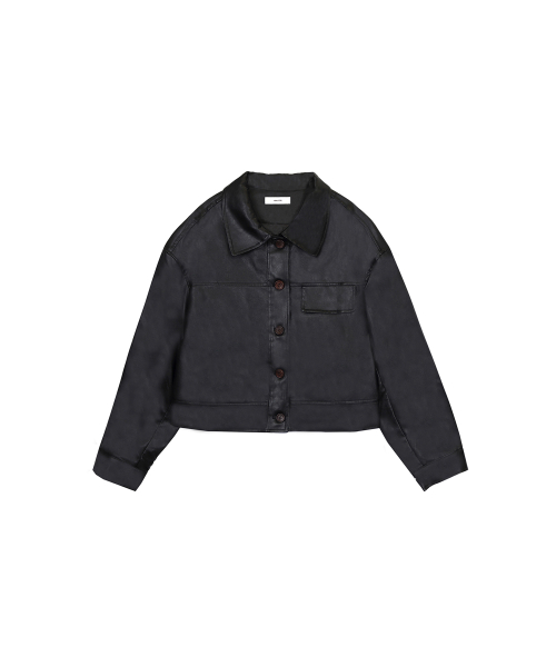 SYNTHETIC LEATHER WESTERN JACKET_BLACK
