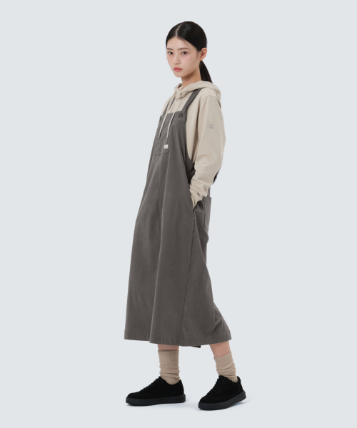 코듀로이 여성 오버롤 원피스 (S25WWFOP73) Dark Gray