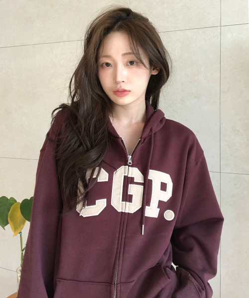 Худи на молнии CGP с арочным логотипом (Burgundy)