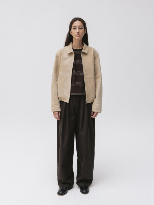 harrington jacket (beige suede)
