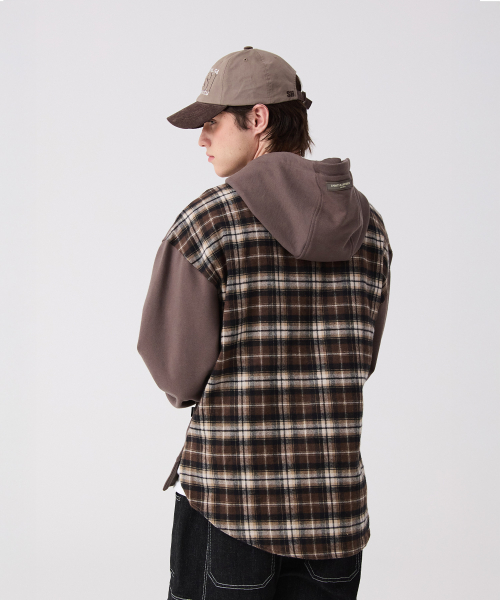 худи в клетку Hybrid (Brown)