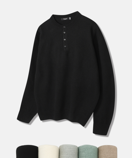 Мягкий трикотажный хенли из шерсти - 5 COLOR