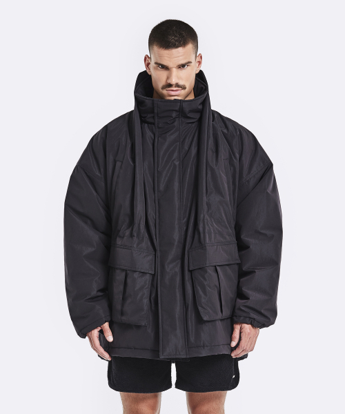 Shawl parka - black