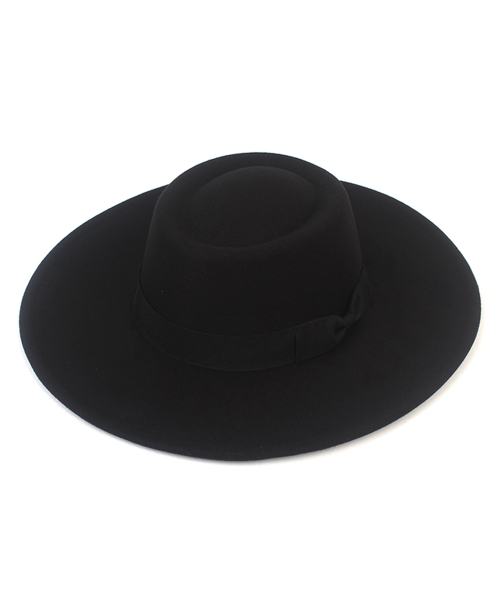 Wool Black Ribbon Long Fedora 페도라