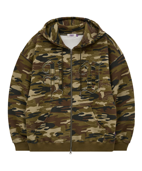 후드후드() HD 아플리케 후드 집업 카모 상품 이미지