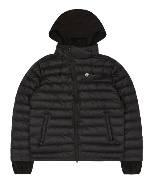 후드후드() 클로버 로고 후디드 라이트 덕다운 블랙 상품 이미지