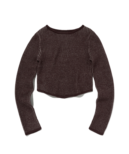WASHED RIB KNIT [BROWN]