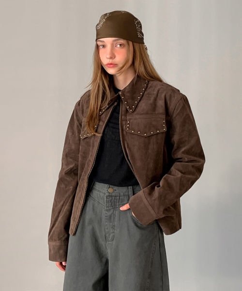 Stud Point Zip - Up Jacket (2colors)
