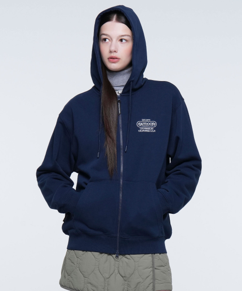 MULTI LOGO ZIP - UP HOODIE (NAVY)