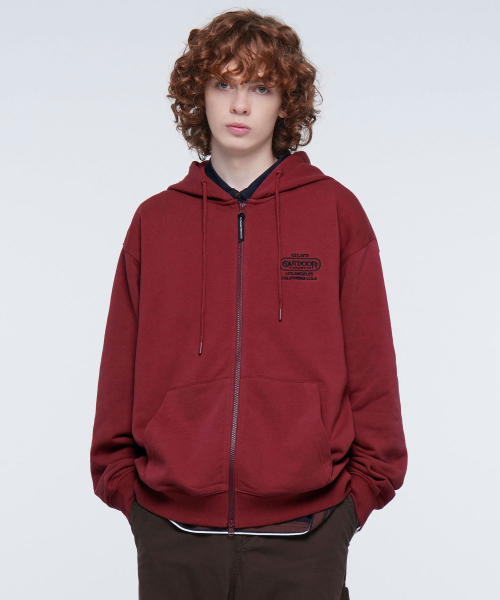 MULTI LOGO ZIP - UP HOODIE (BURGUNDY)