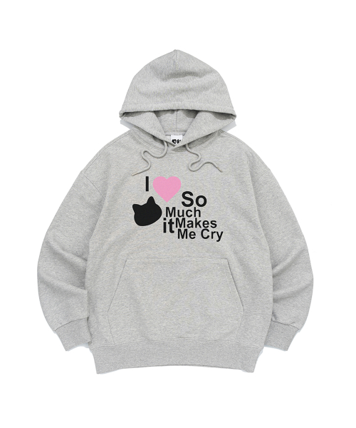 I LOVE SO MUCH CAT HOODIE (MELANGE)