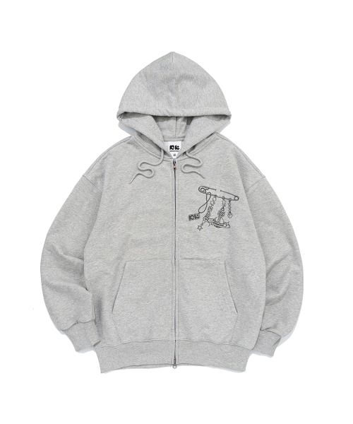 KITSCH CLIP KEYRING HOOD ZIP - UP (MELANGE)