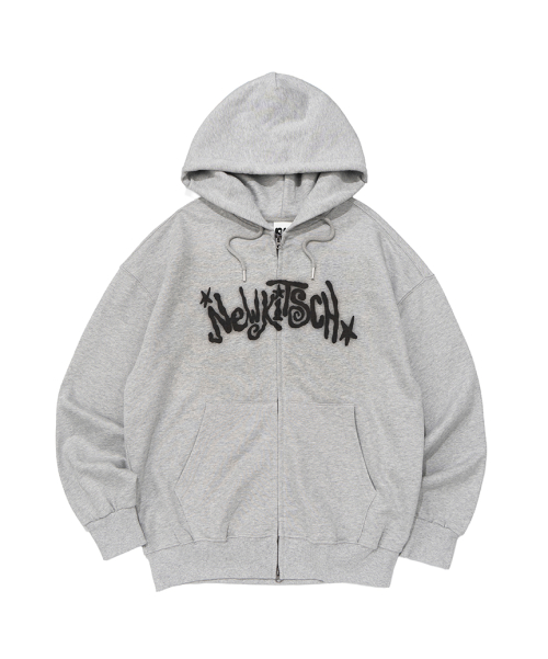 NEWKITSCH STAR LOGO HOOD ZIP - UP (MELANGE)